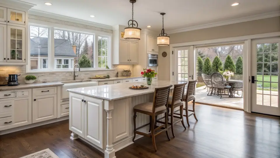 Illustration of a kitchen remodeling project