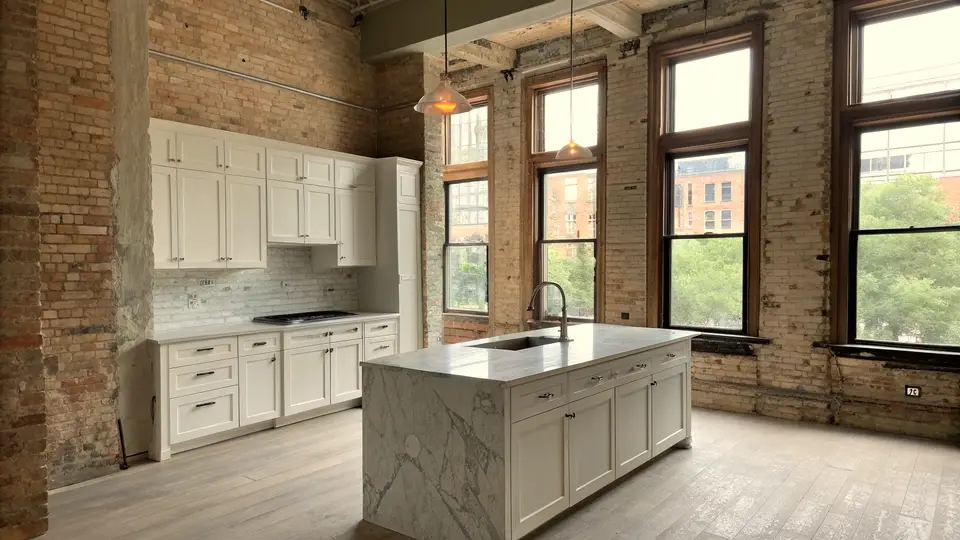 Illustration of a kitchen remodeling project