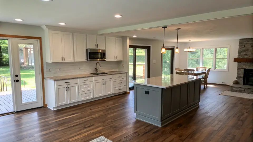 Illustration of a kitchen remodeling project
