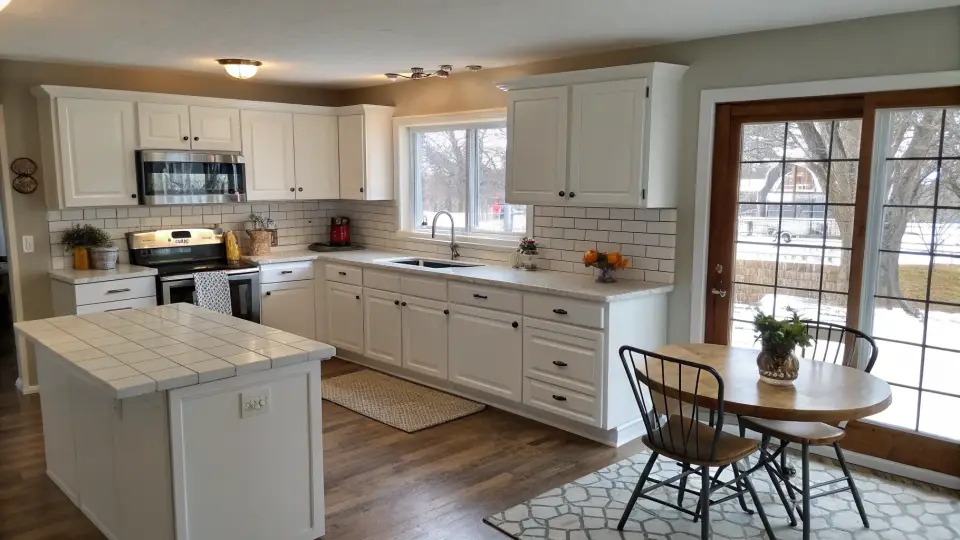 Illustration of a kitchen remodeling project