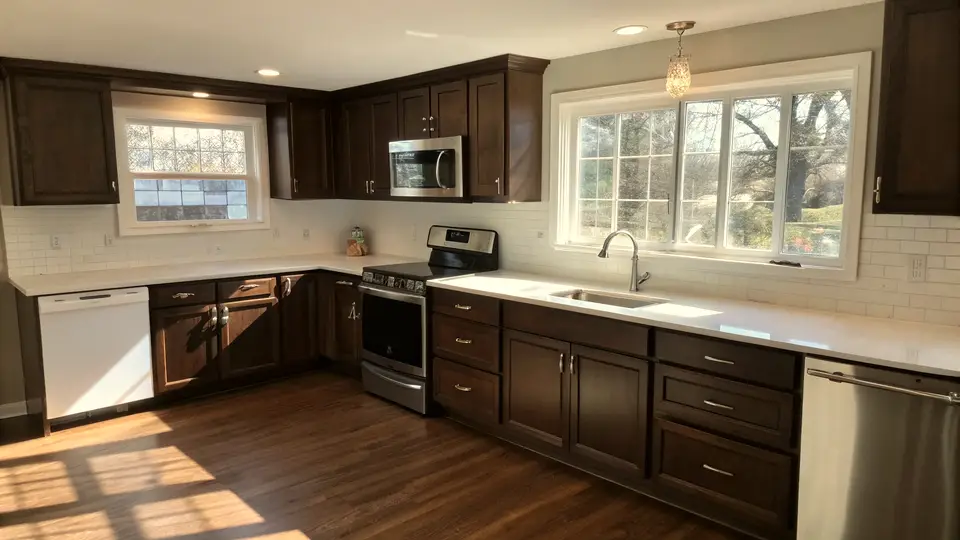 Illustration of a kitchen remodeling project