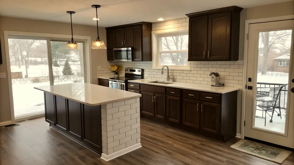 Illustration of a kitchen remodeling project