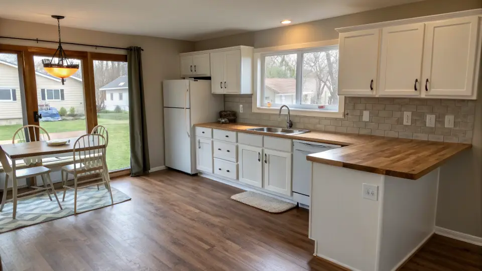 Illustration of a kitchen remodeling project