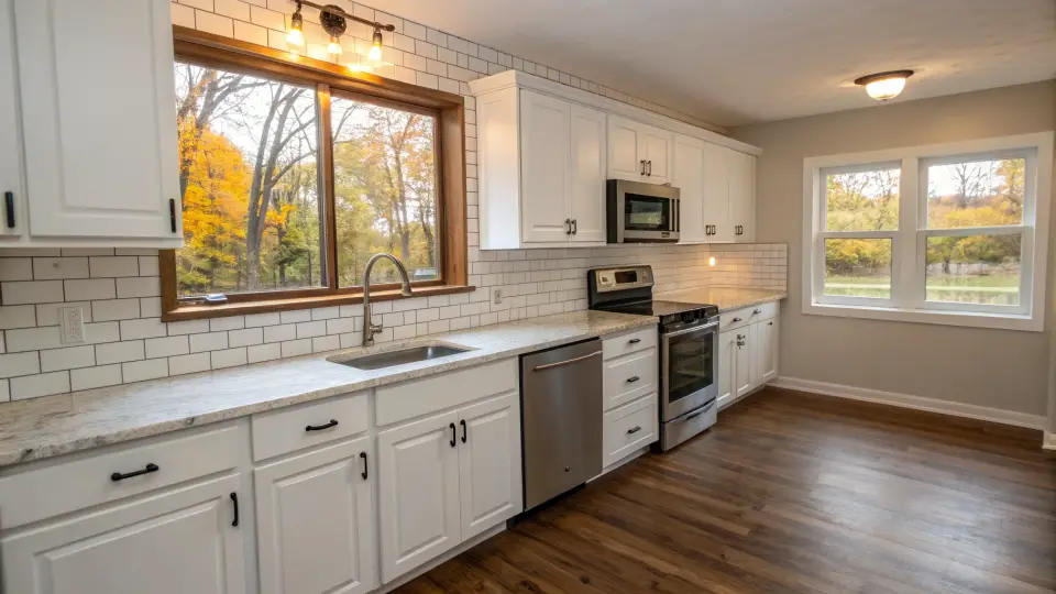 Illustration of a kitchen remodeling project