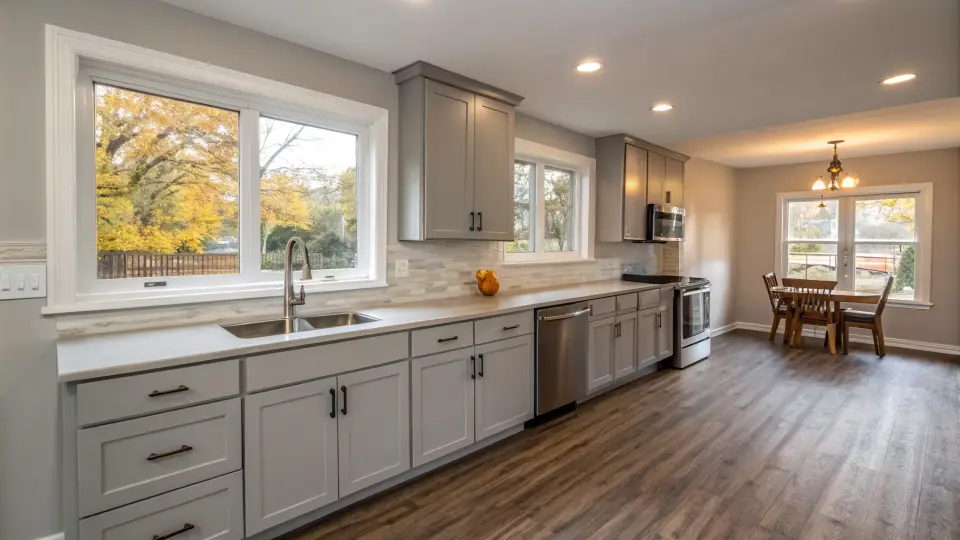 Illustration of a kitchen remodeling project
