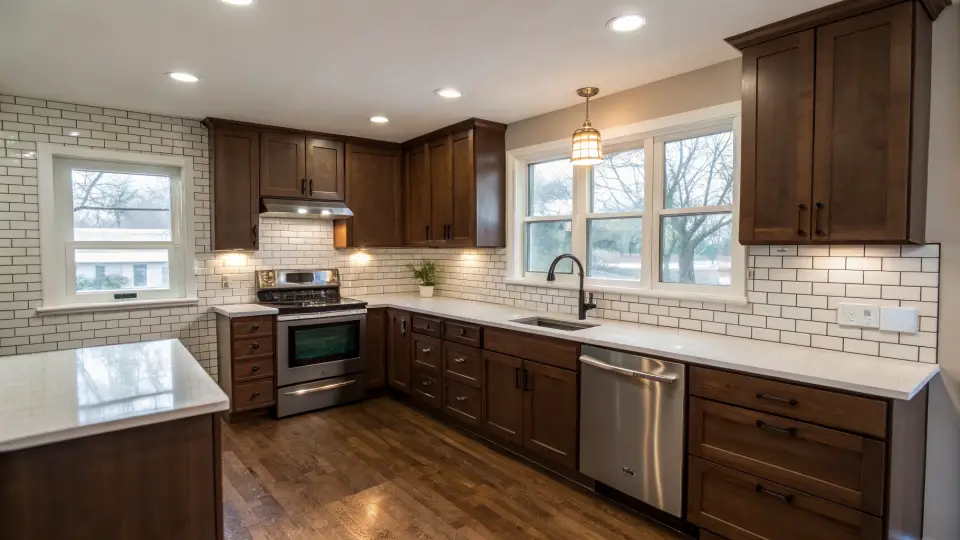 Illustration of a kitchen remodeling project