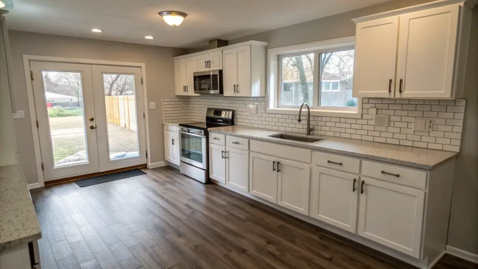 Illustration of a kitchen remodeling project