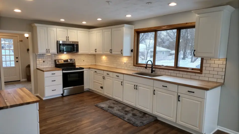 Illustration of a kitchen remodeling project