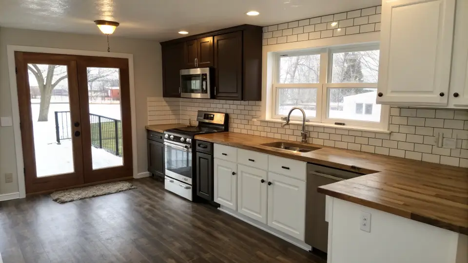Illustration of a kitchen remodeling project
