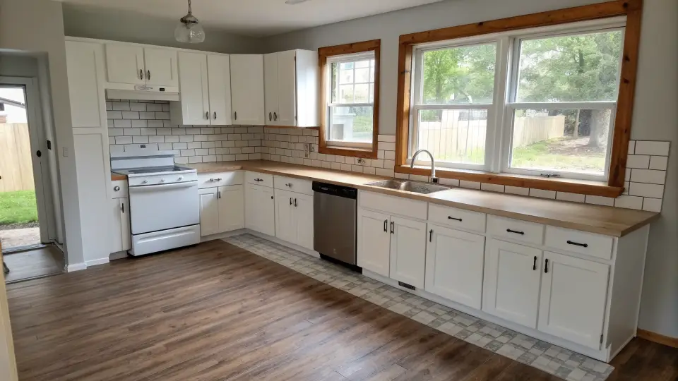Illustration of a kitchen remodeling project