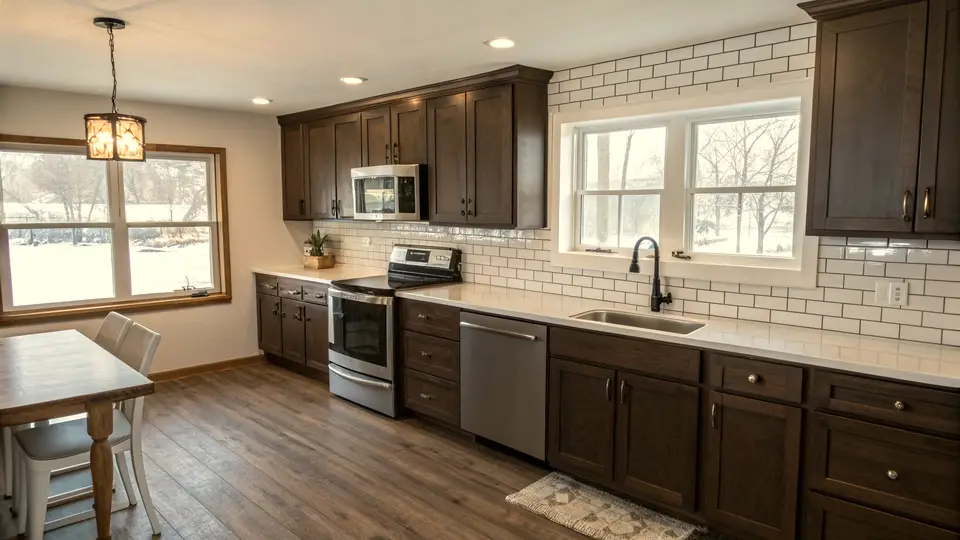 Illustration of a kitchen remodeling project