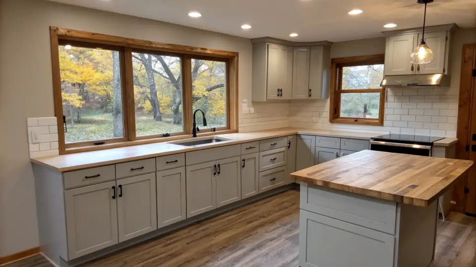 Illustration of a kitchen remodeling project