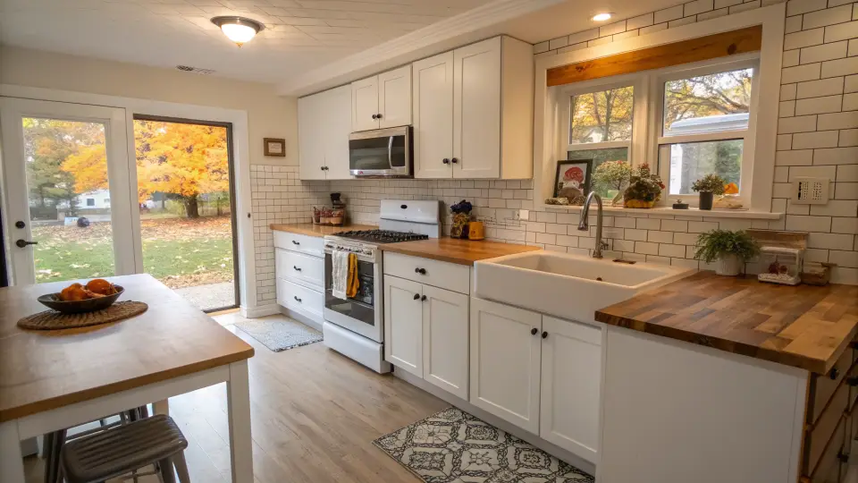 Illustration of a kitchen remodeling project