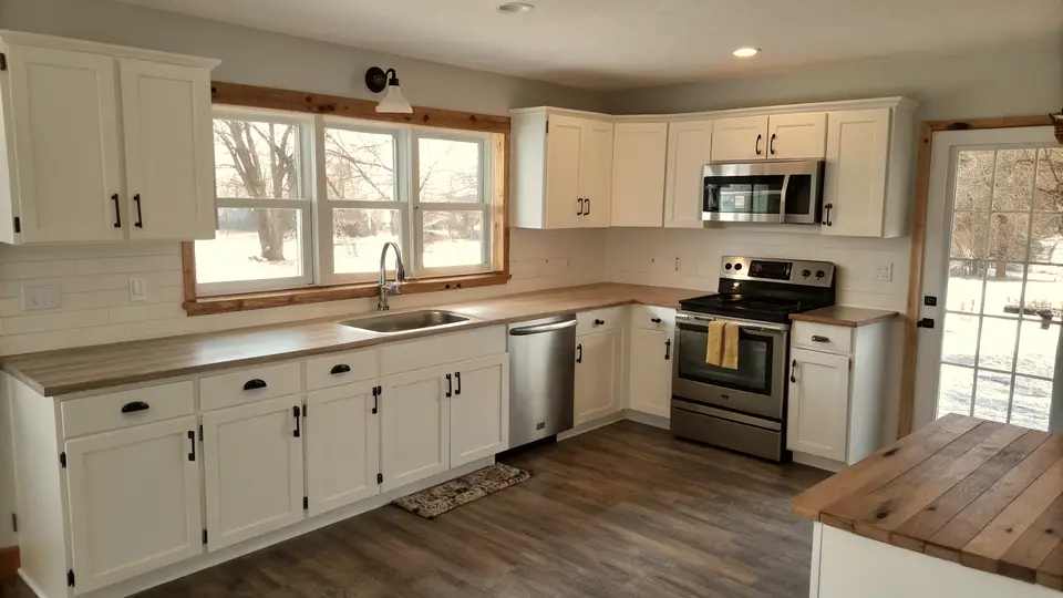 Illustration of a kitchen remodeling project