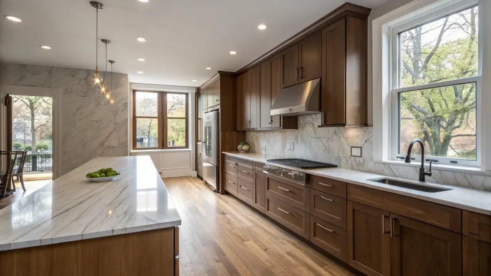 Illustration of a kitchen remodeling project