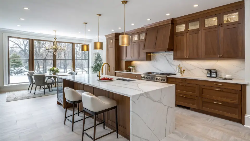 Illustration of a kitchen remodeling project