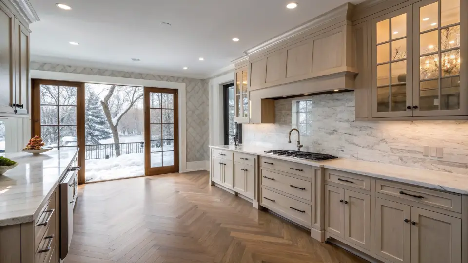 Illustration of a kitchen remodeling project