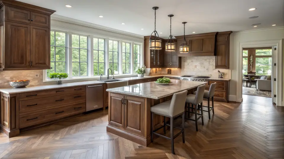 Illustration of a kitchen remodeling project