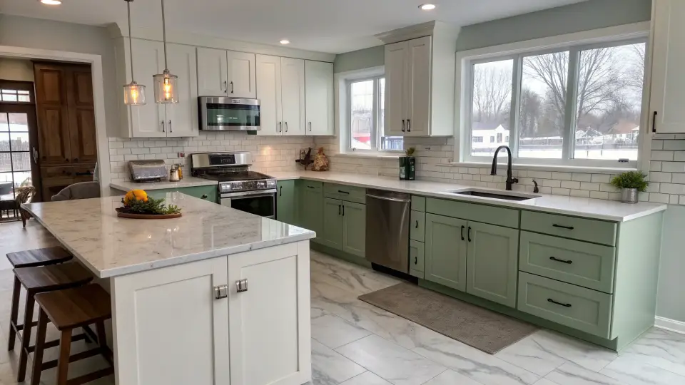 Illustration of a kitchen remodeling project