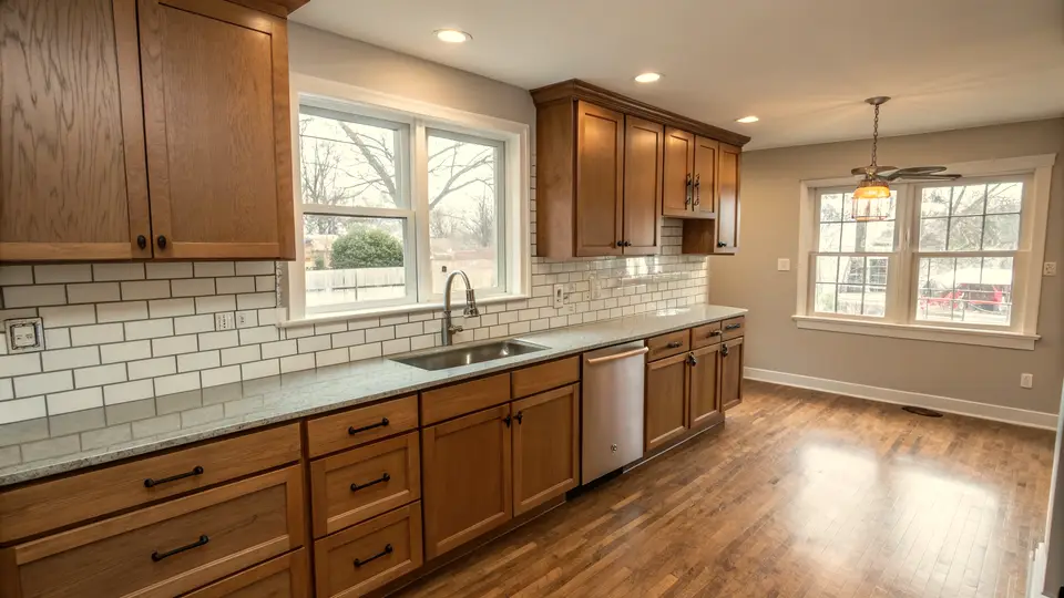 Illustration of a kitchen remodeling project