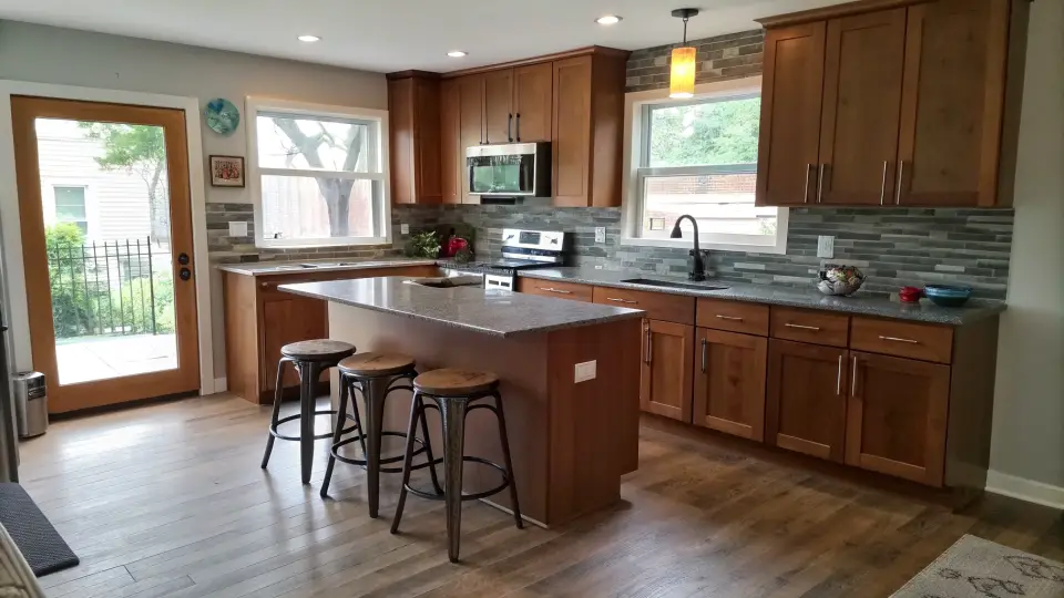 Illustration of a kitchen remodeling project