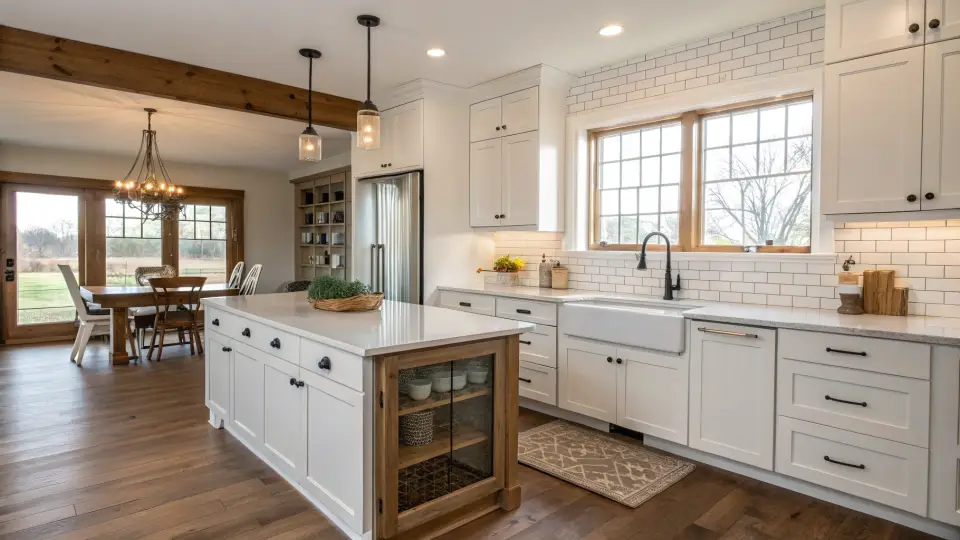 Illustration of a kitchen remodeling project