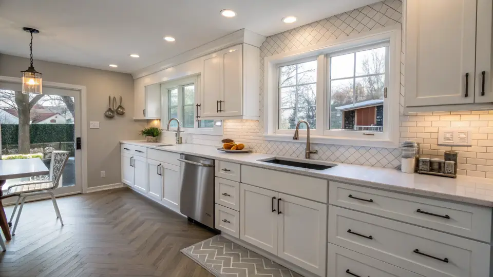 Illustration of a kitchen remodeling project