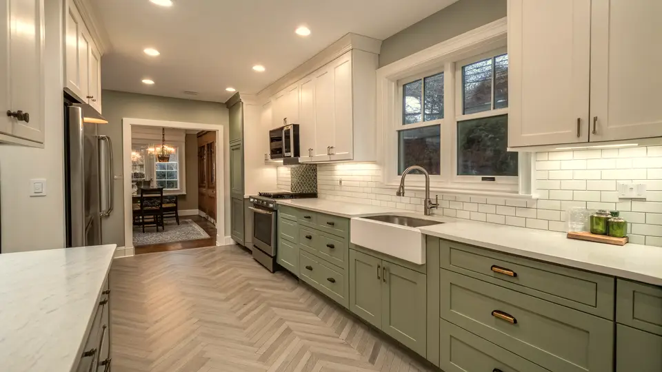 Illustration of a kitchen remodeling project