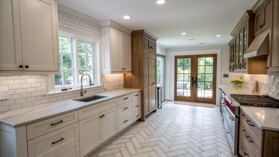 Illustration of a kitchen remodeling project
