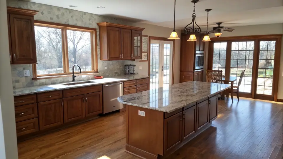 Illustration of a kitchen remodeling project