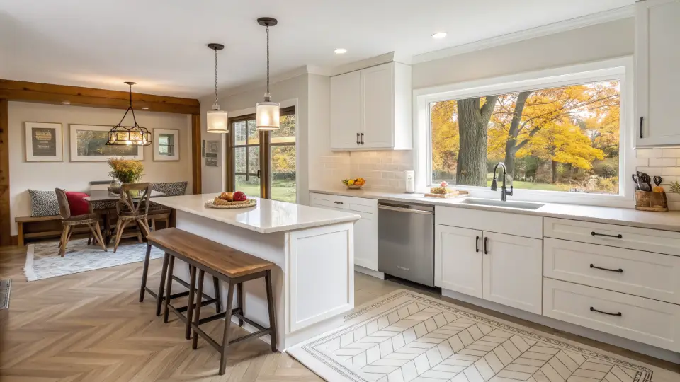 Illustration of a kitchen remodeling project