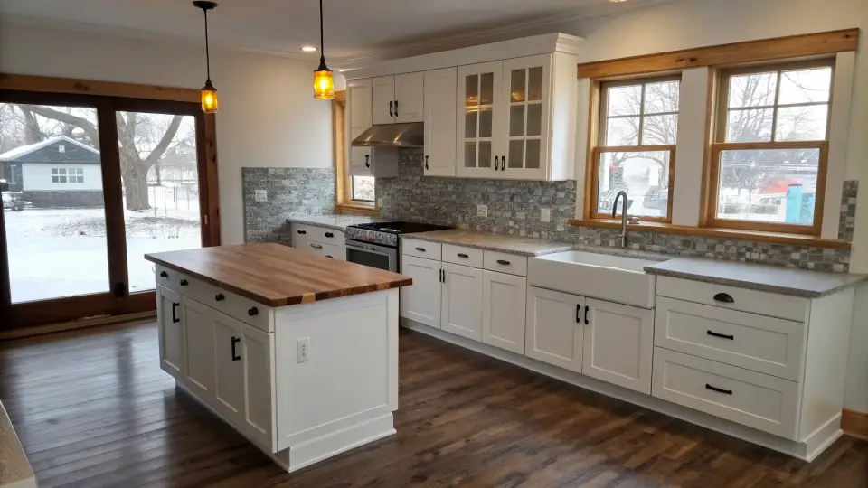 Illustration of a kitchen remodeling project