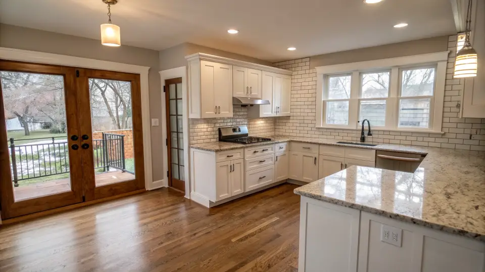 Illustration of a kitchen remodeling project