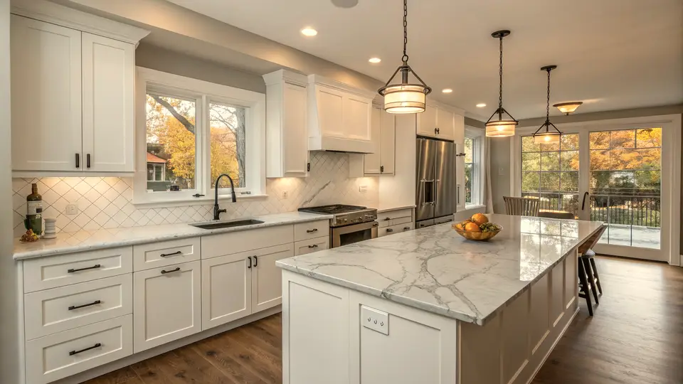 Illustration of a kitchen remodeling project
