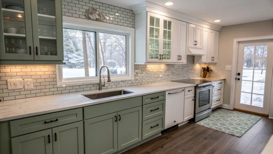 Illustration of a kitchen remodeling project