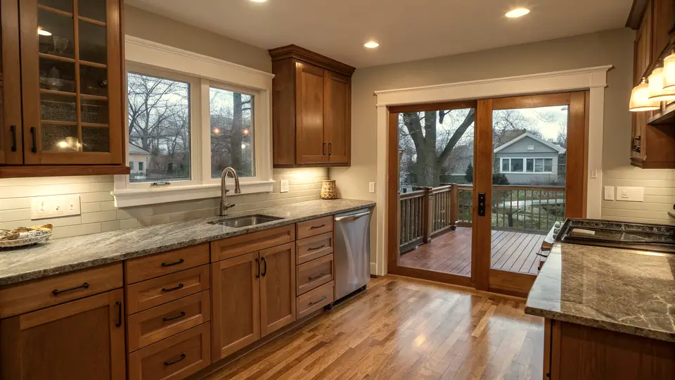 Illustration of a kitchen remodeling project