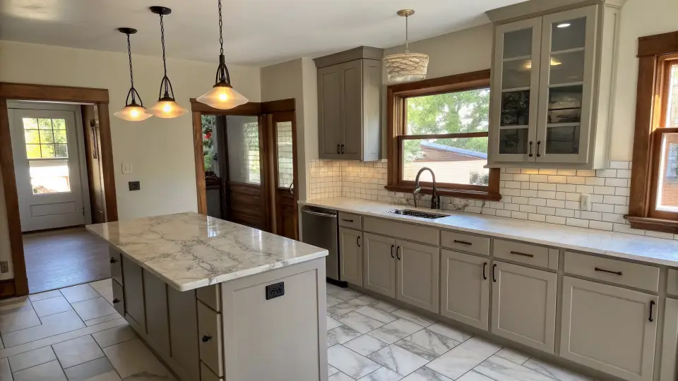 Illustration of a kitchen remodeling project