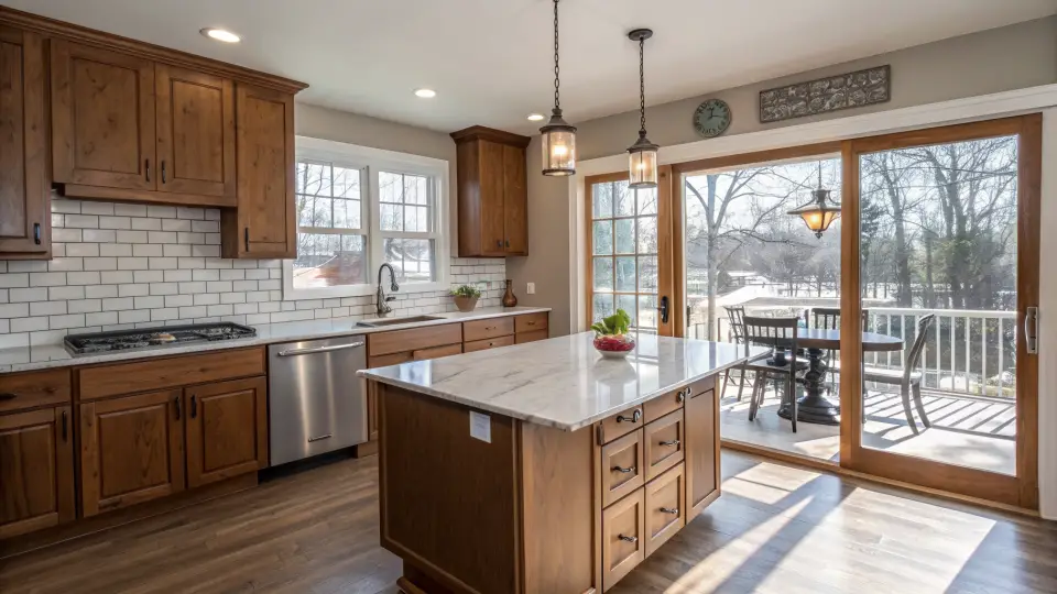 Illustration of a kitchen remodeling project