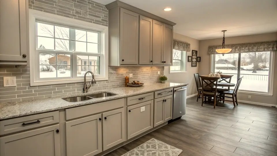 Illustration of a kitchen remodeling project