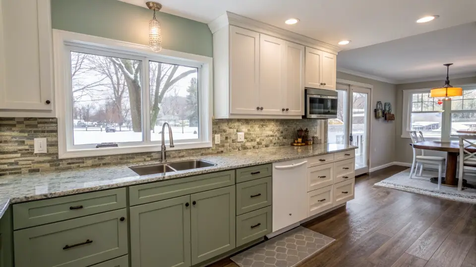 Illustration of a kitchen remodeling project