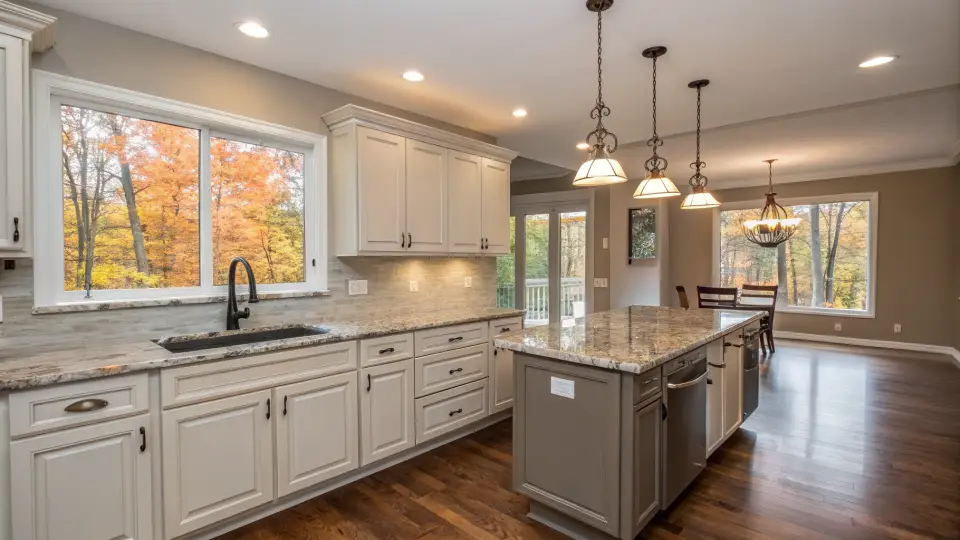 Illustration of a kitchen remodeling project