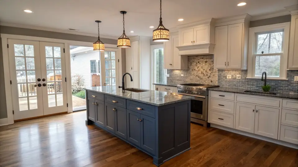 Illustration of a kitchen remodeling project