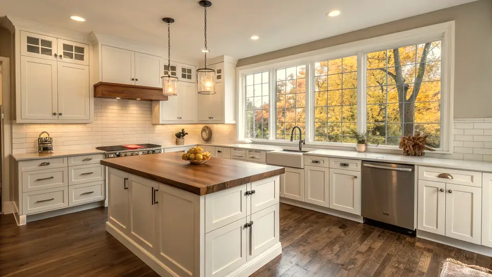 Illustration of a kitchen remodeling project