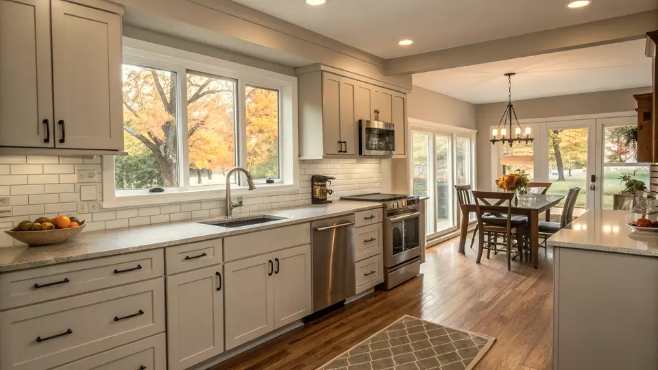 Illustration of a kitchen remodeling project