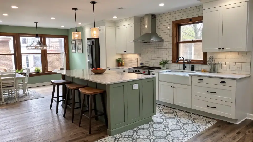 Illustration of a kitchen remodeling project