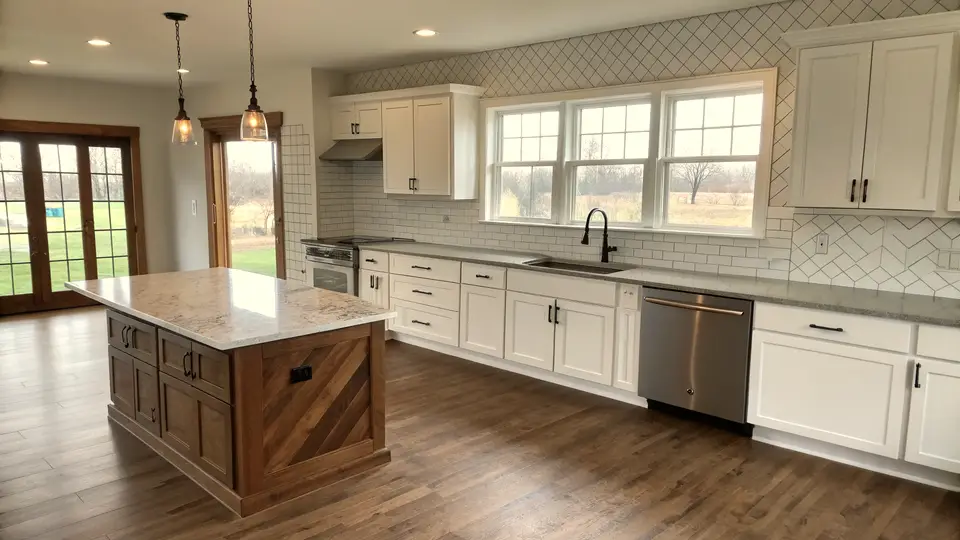 Illustration of a kitchen remodeling project