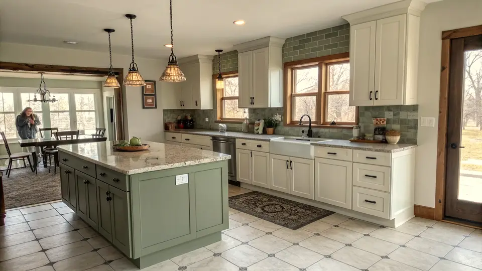 Illustration of a kitchen remodeling project