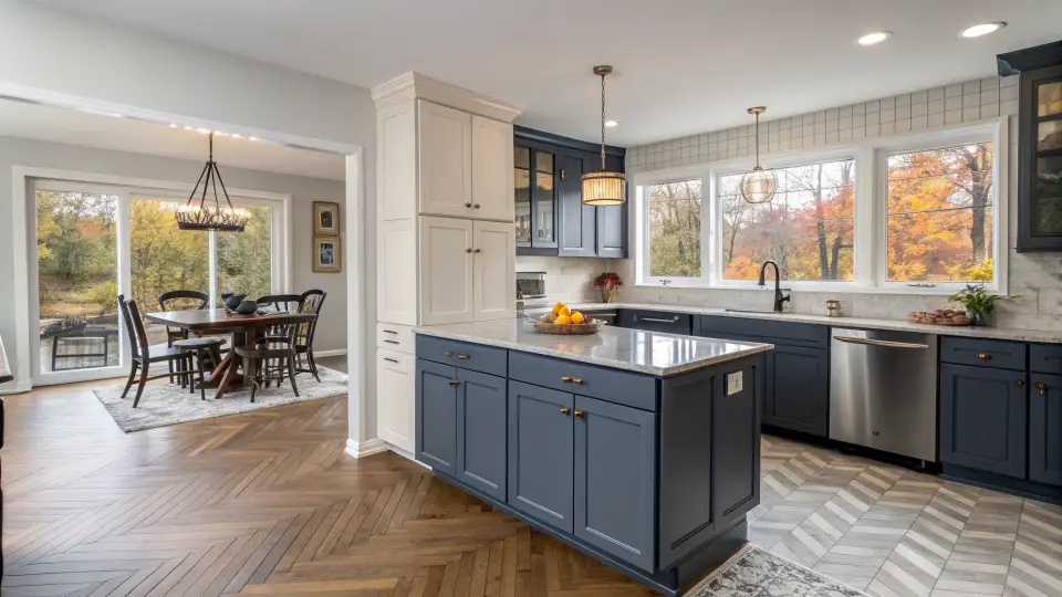 Illustration of a kitchen remodeling project