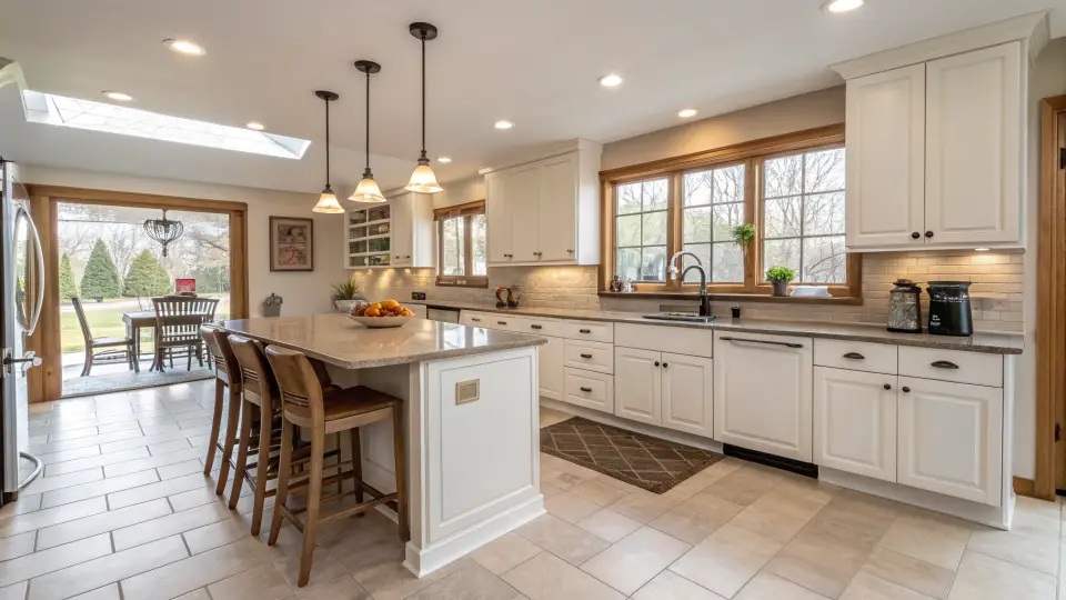 Illustration of a kitchen remodeling project